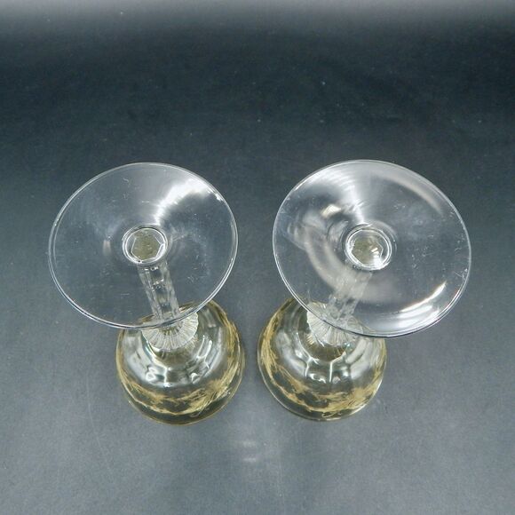 Tiffin-Franciscan Cadena Amber Mandarin Yellow Liquor Cocktail Sherry Glass S/2 - Picture 6 of 7